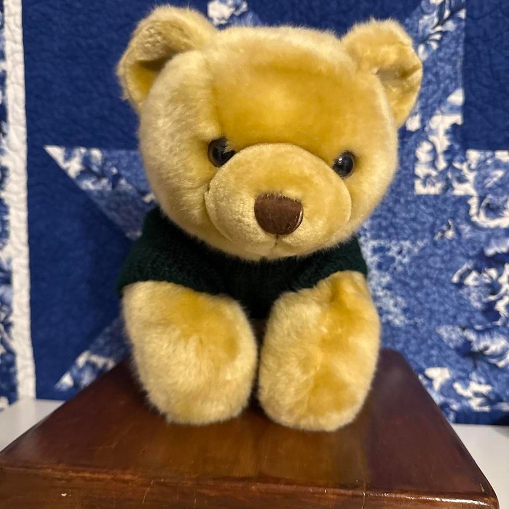 RBI Ron Banafato Inc Cubby Bear Teddy Plush Toy 16" Tan with Green Sweater